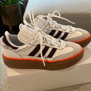 IVY Park White Sneakers with Deep Purple Stripes and Orange Trim